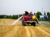 Manoeuvre feu de chaume